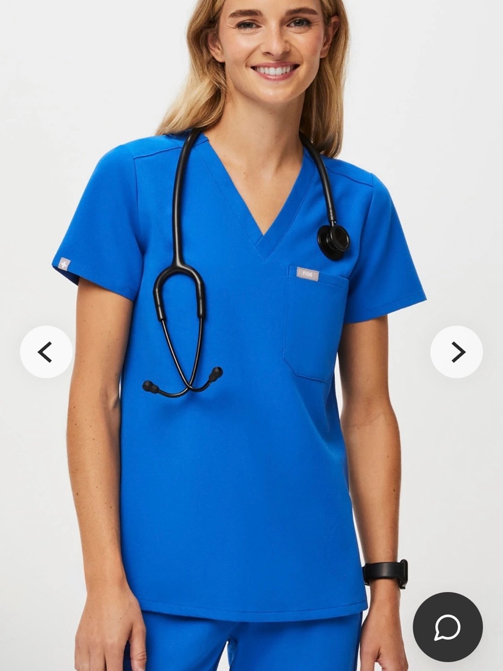 Used FIGS Catarina Scrub Top in Royal Blue